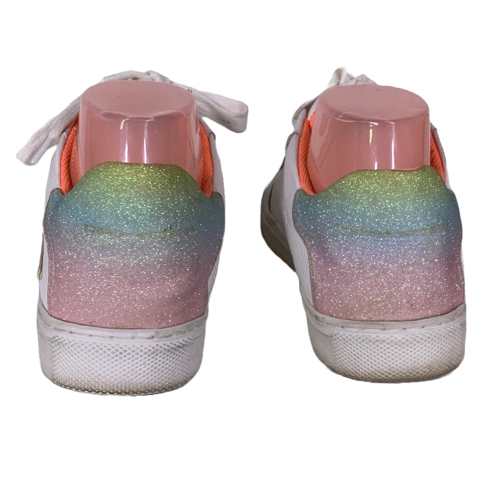 SOPHIA WEBSTER "SWALK IRIDESCENT" WHITE LEATHER PASTEL OMBRE GLITTER SNEAKERS 38 - Picture 6 of 15